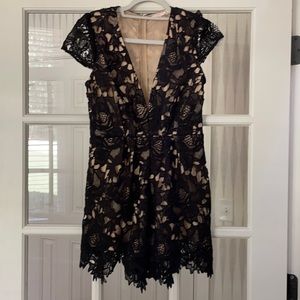 LUXXEL Black Lace Romper